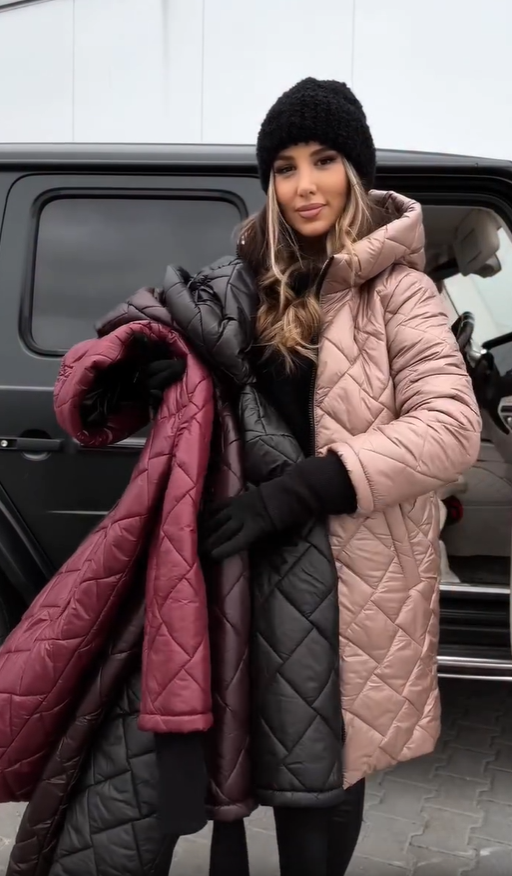 Fiona - Elegant Quilted Down Jacket with Hood