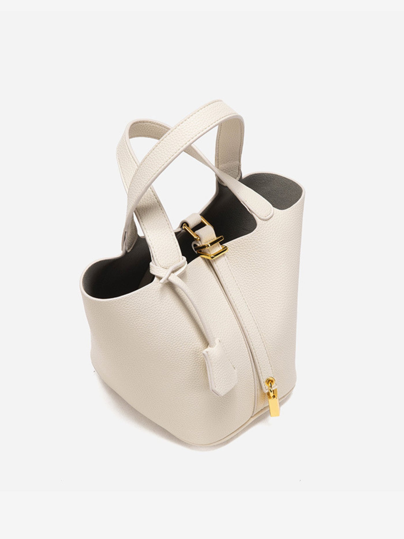 Glaiza | Sleek Gold-Lock Bucket Bag