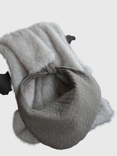 Celeste | Knotted Braided Medium Suede Bag