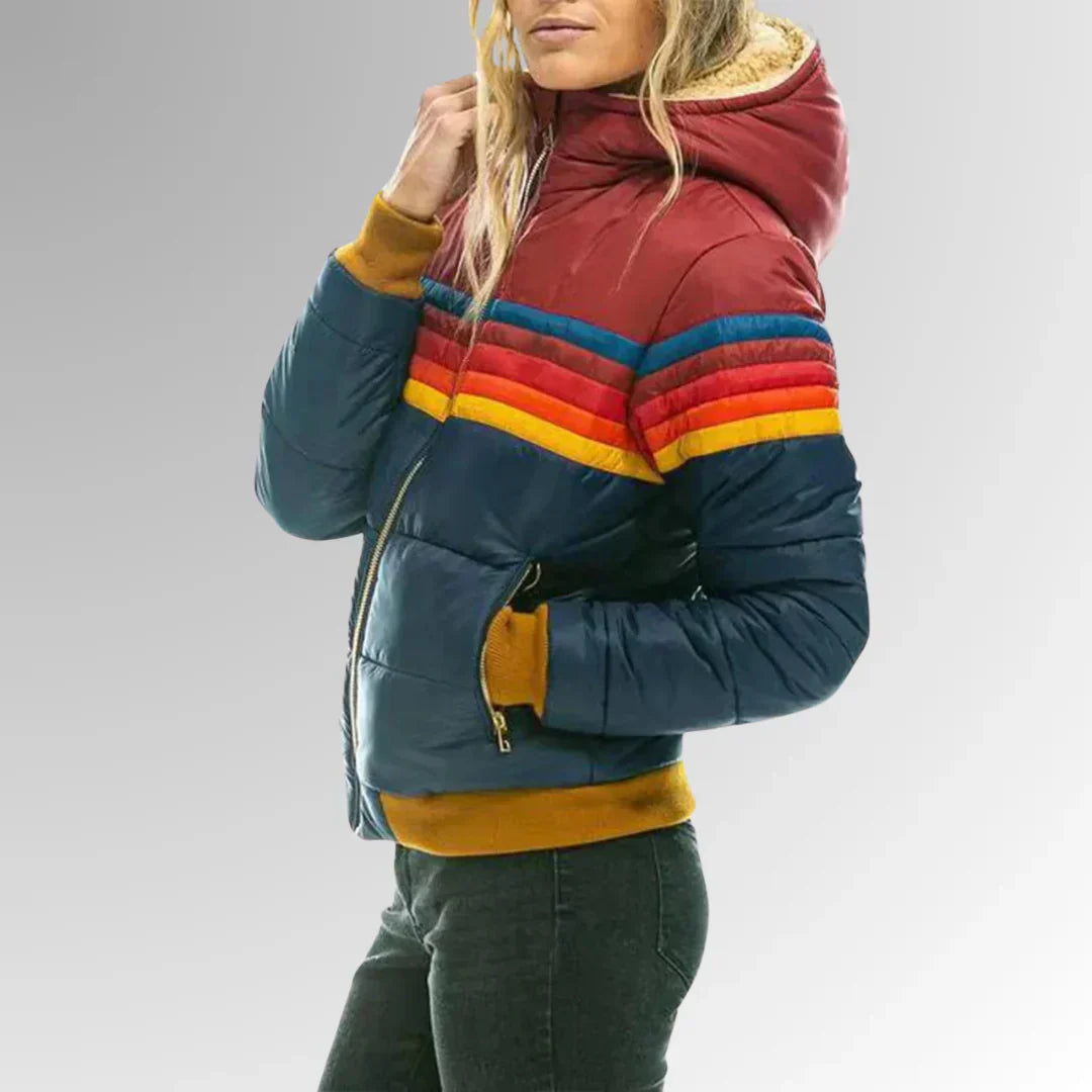 Moira | Women’s Retro Striped Puffer Jacket
