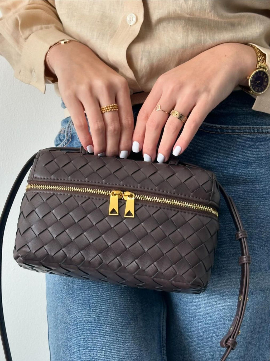 Juliette | Polished Structured Woven Bag