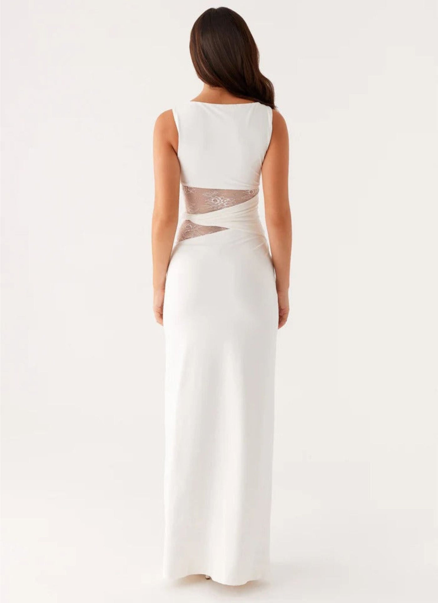 Leni | White dress with Subtle Cutouts and Lacing