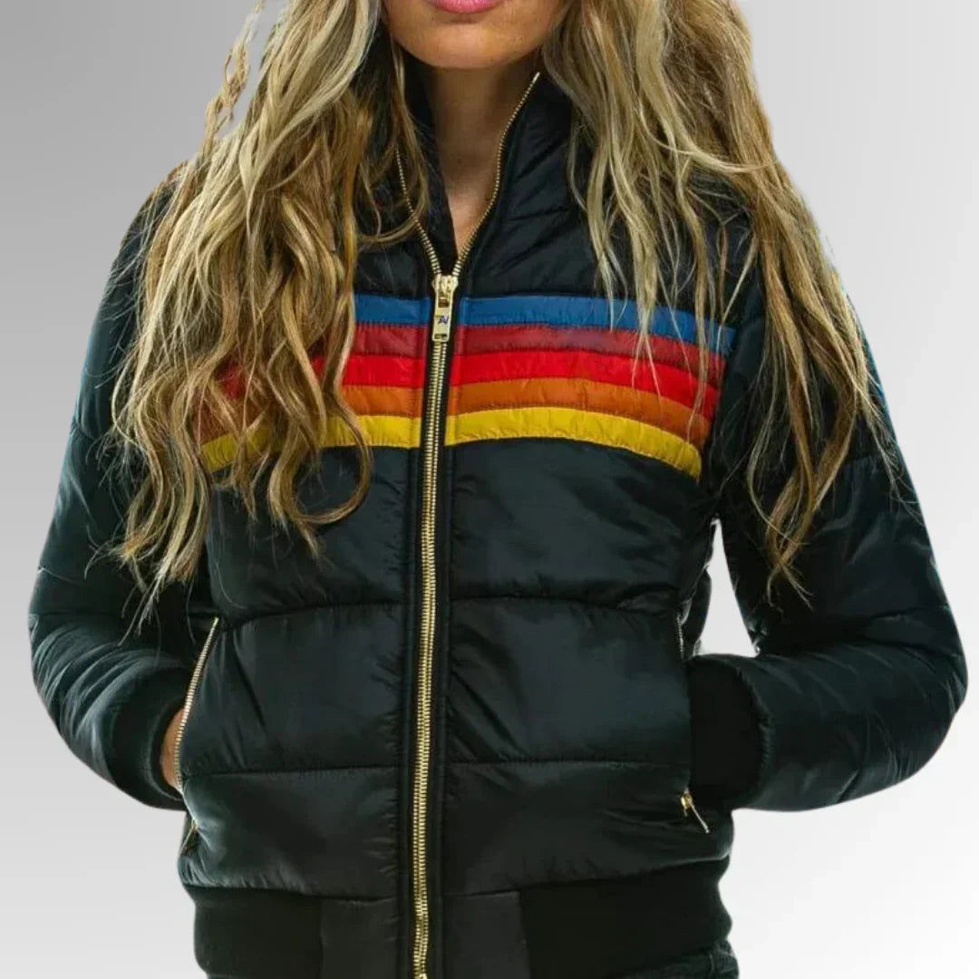 Moira | Women’s Retro Striped Puffer Jacket