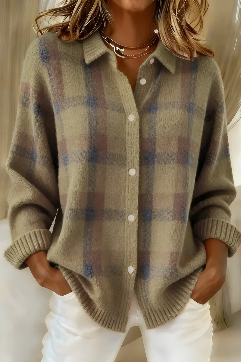 Anna™ | Soft Knit Check Cardigan