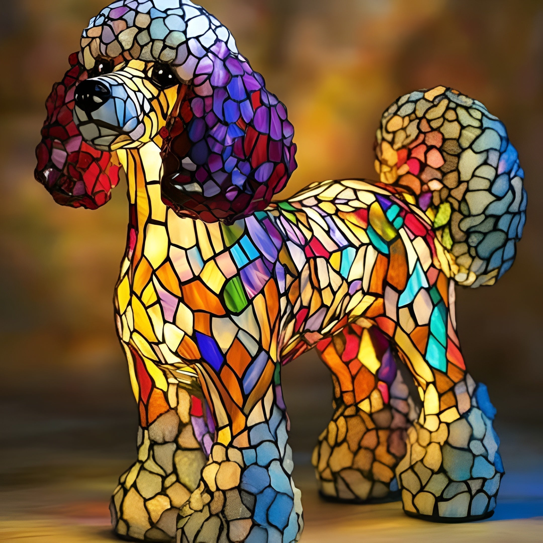 Juna – Magical Dog Lamp in Coloured Glass