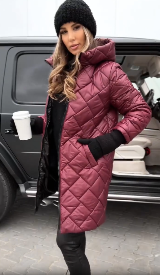 Fiona - Elegant Quilted Down Jacket with Hood