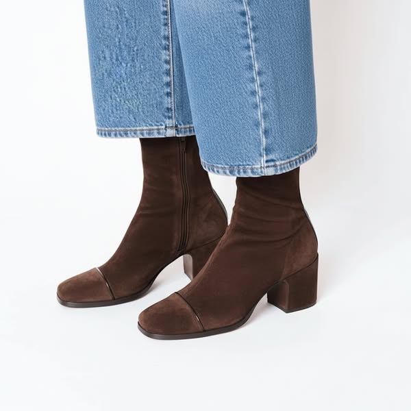 Victoria | Square Toe Heeled Boots