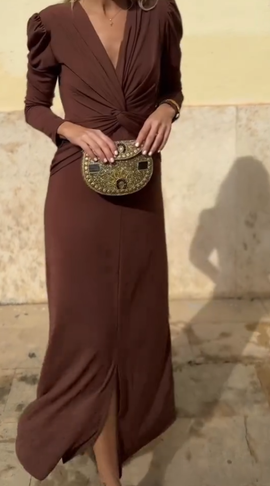 Sofia | Elegant midi dress with draped details