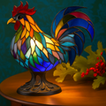 Vera – Magical Glass Lamp in Colourful Rooster Design