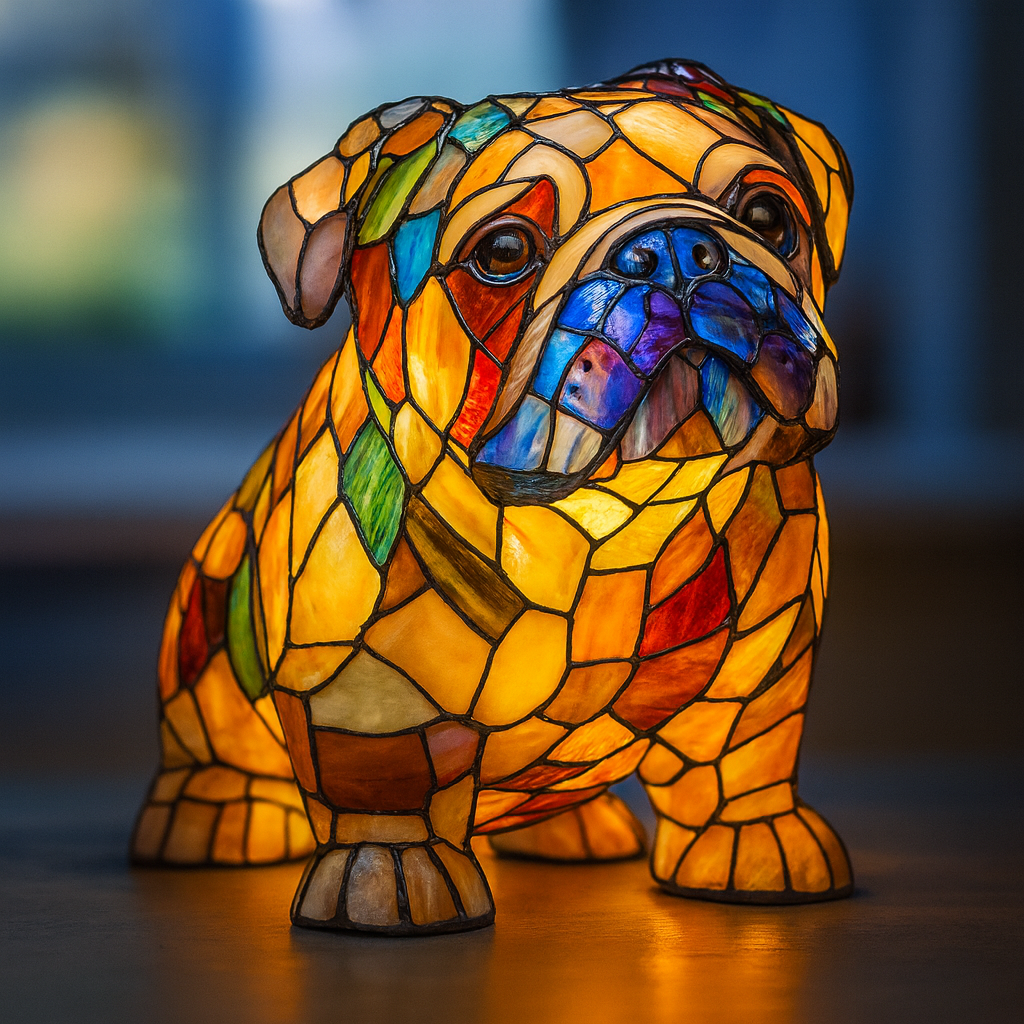 Naomi – Magical dog lamp in coloured glass