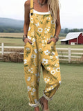 Women's Jumpsuit - Vintage Floral Design, Comfort and Wide Leg Style