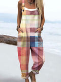 Women's Jumpsuit - Vintage Floral Design, Comfort and Wide Leg Style