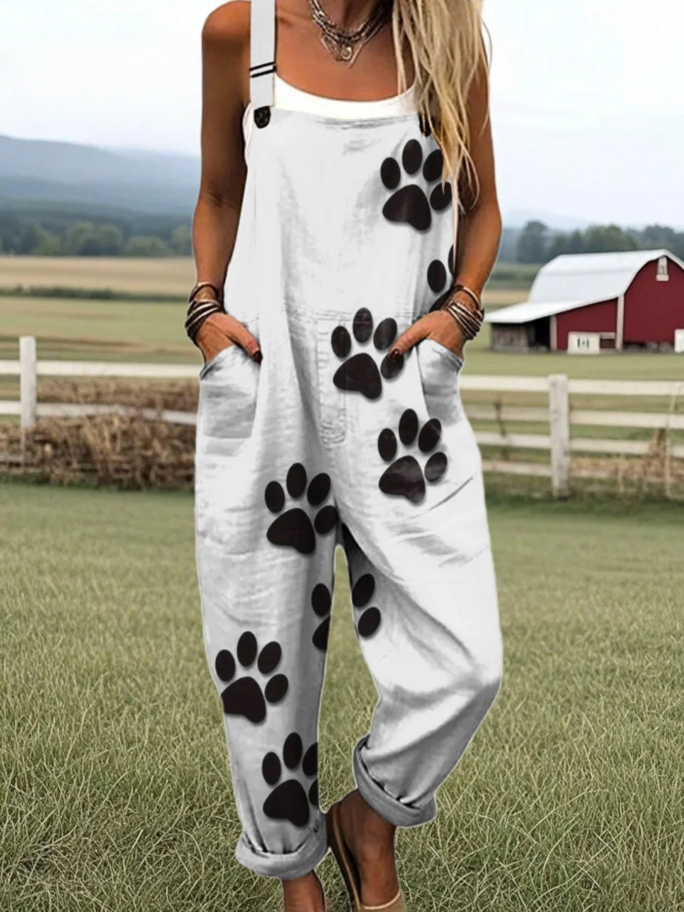 Women's Jumpsuit - Vintage Floral Design, Comfort and Wide Leg Style