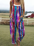 Women's Jumpsuit - Vintage Floral Design, Comfort and Wide Leg Style