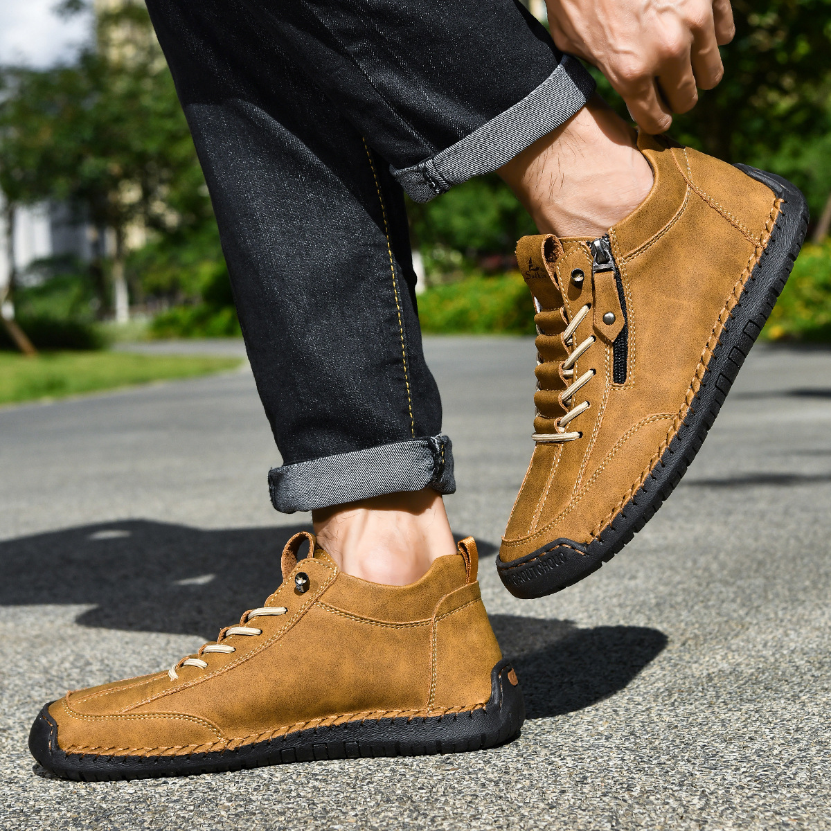 Christian | Men's Nubuck Shoes with Zip