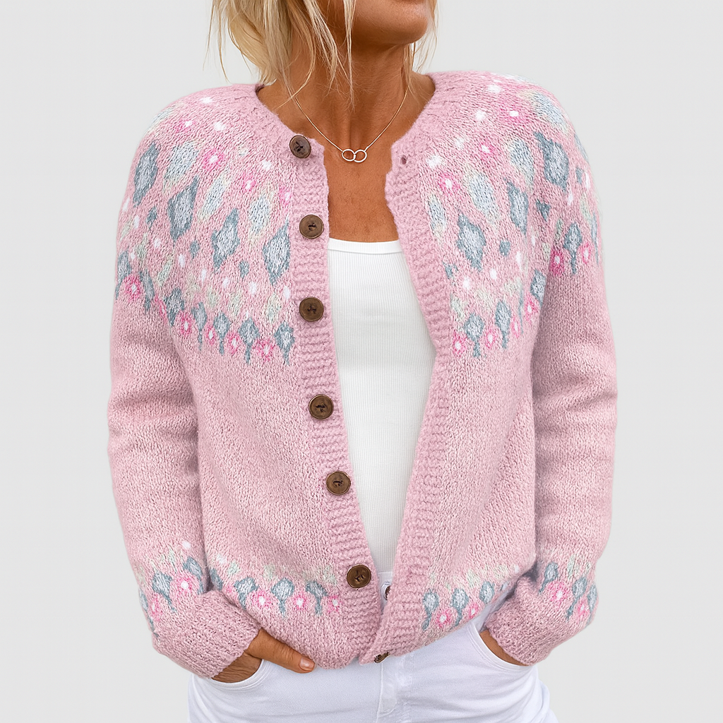Lillian | Art Print Buttoned Cardigan