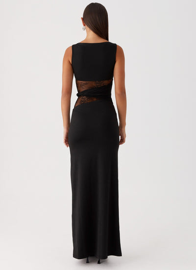 Leni | Black dress with Subtle Cutouts and Lacing
