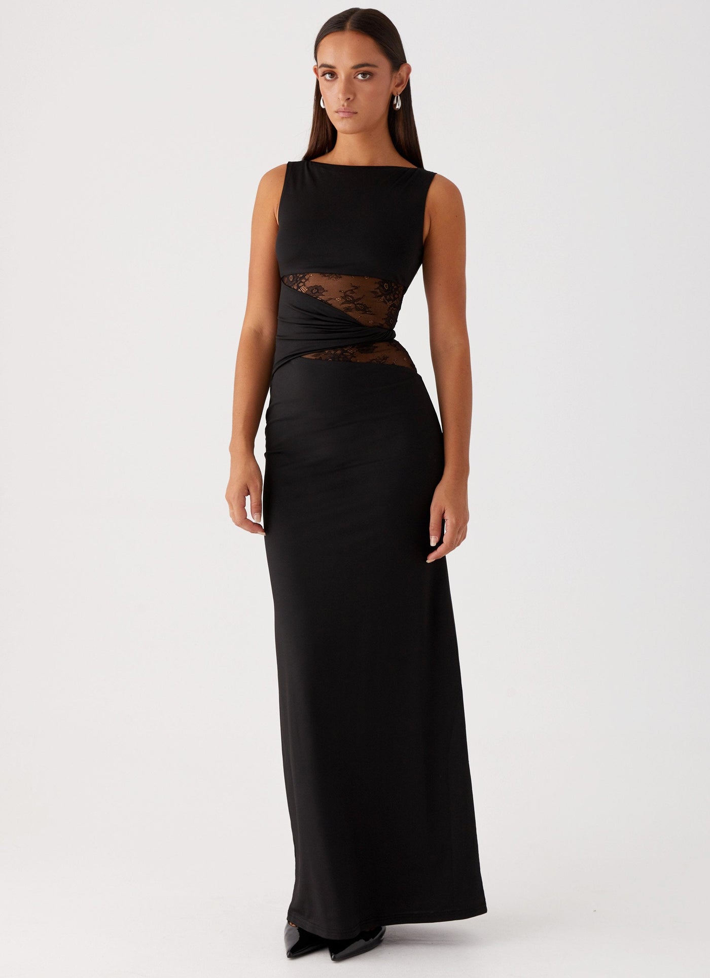 Leni | Black dress with Subtle Cutouts and Lacing
