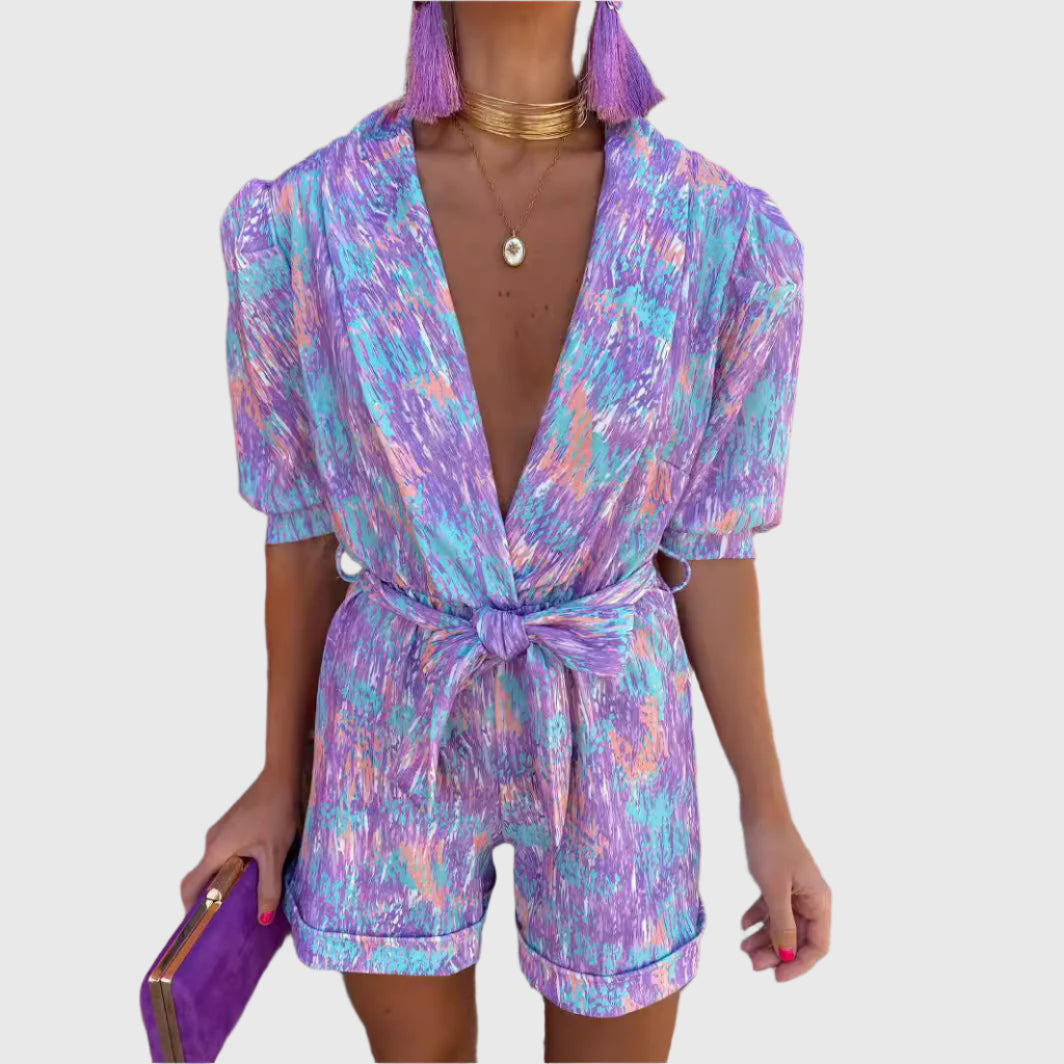Sam – Abstract Belted Playsuit