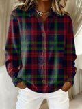 Tess™ – Karierte Bluse, weichem Hoodie-Material