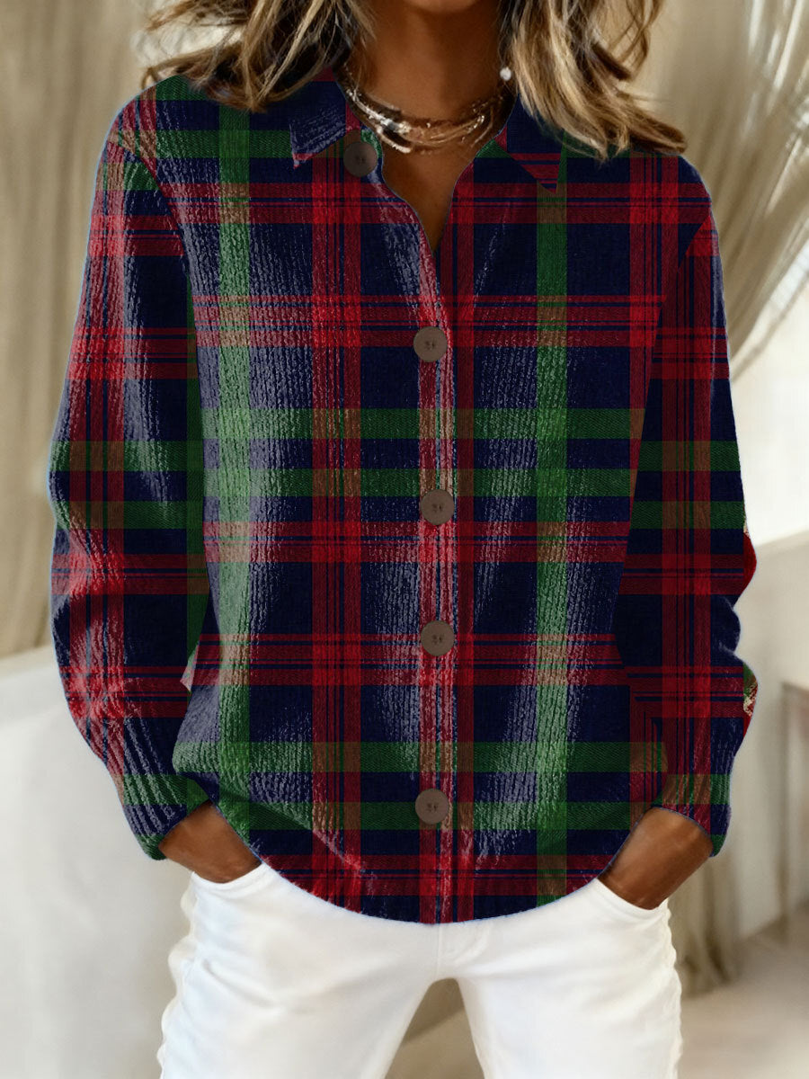 Tess™ – Karierte Bluse, weichem Hoodie-Material