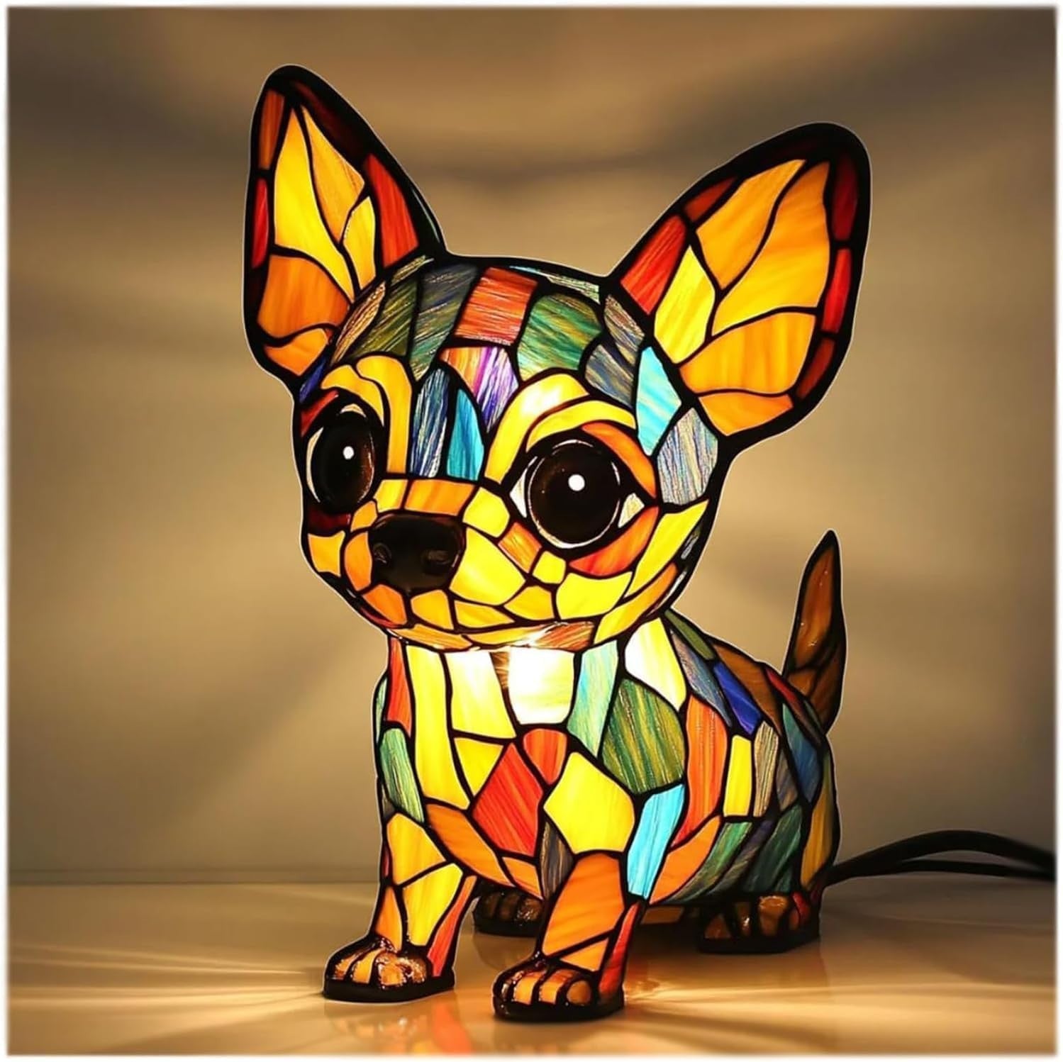 Aria – Magical Dog Lamp in Coloured Glass