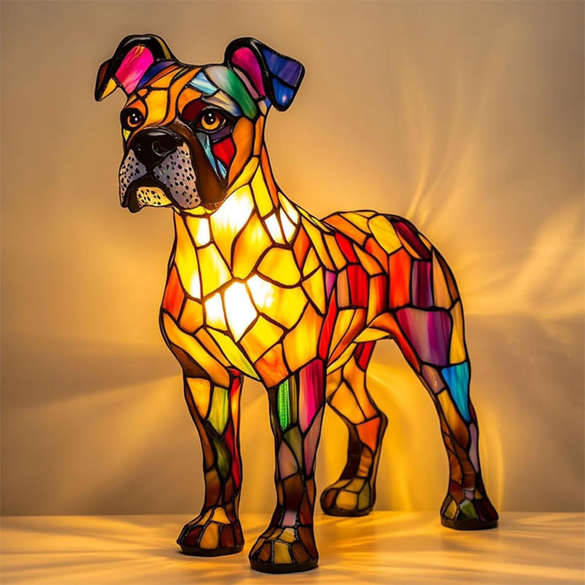 Hallie – Magical Dog Lamp in Coloured Glass