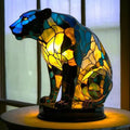 Lynn – Magical Panther Lamp in Coloured Glass