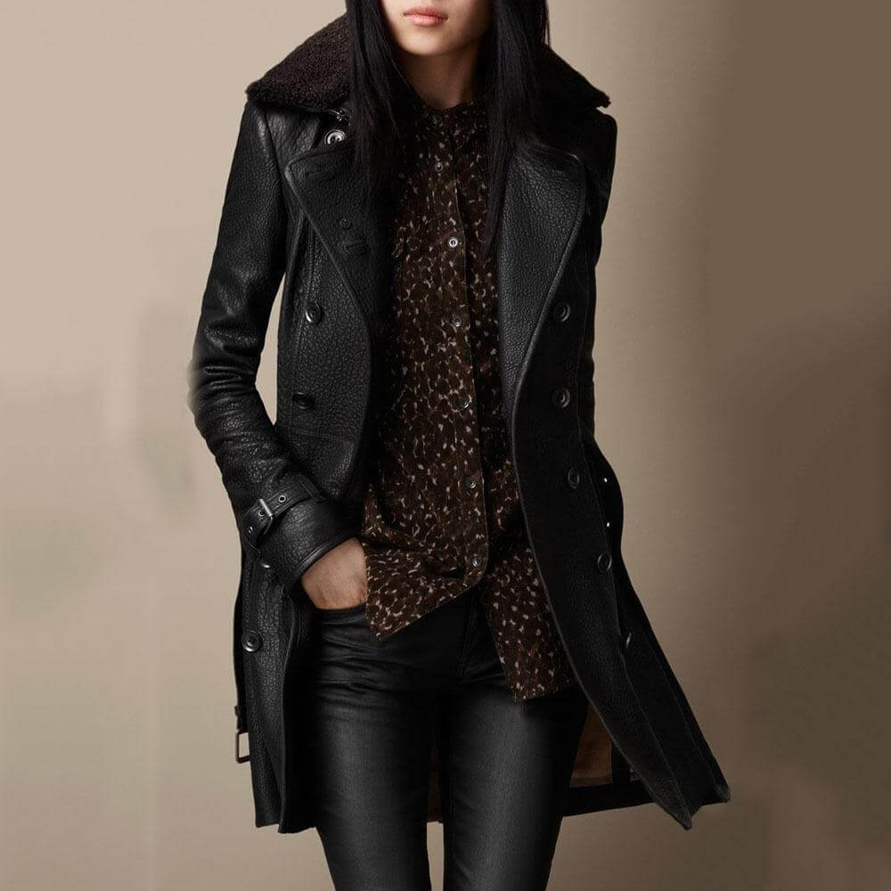 Lucy | Elegant Leather Coat
