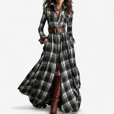 Dina | Timeless Checkered Maxi Dress