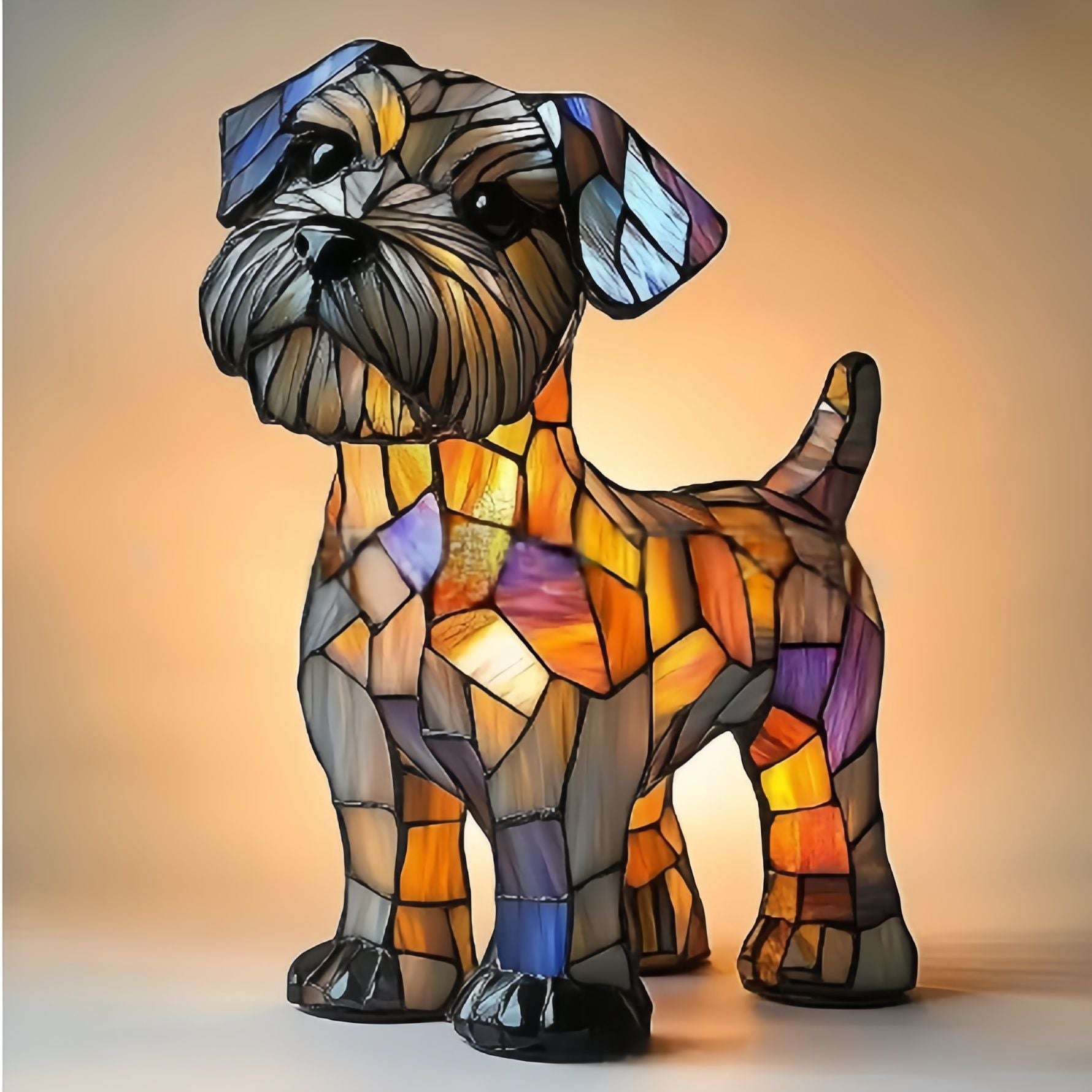 Alice – Magical Dog Lamp in Coloured Glass