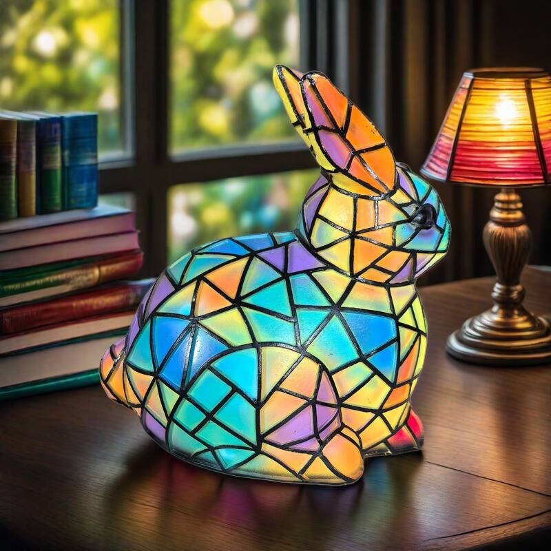 Scarlet – Magical Colourful Glass Bunny Lamp