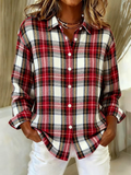 Mira™ – Klassische karierte Bluse, weichem Hoodie-Material
