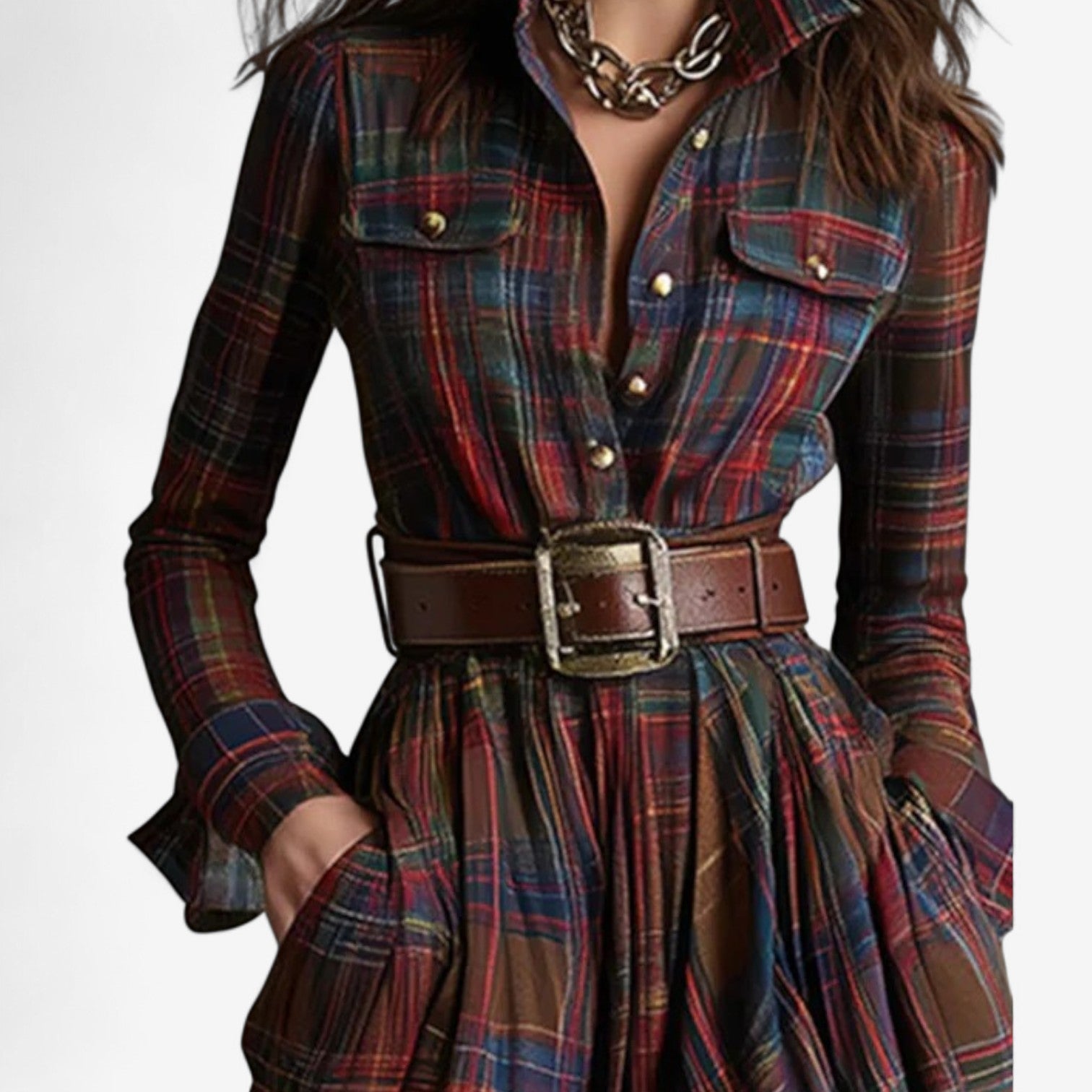 Dina | Timeless Checkered Maxi Dress