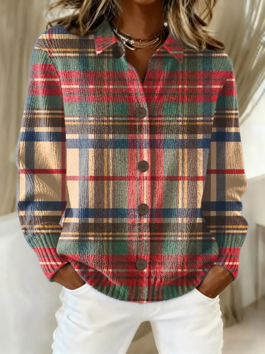 Mila – Christmas Check Blouse