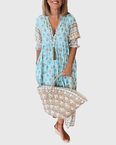Bridget - Printed V-Neck Dress
