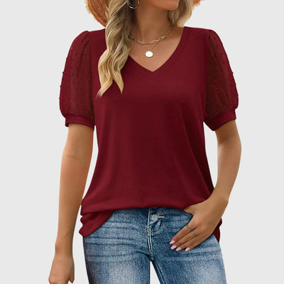 Arlie - Elegant Top With V-neck