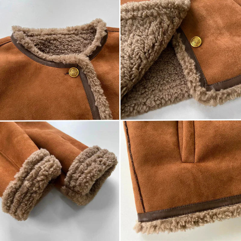 Rose | Buttoned teddy jacket