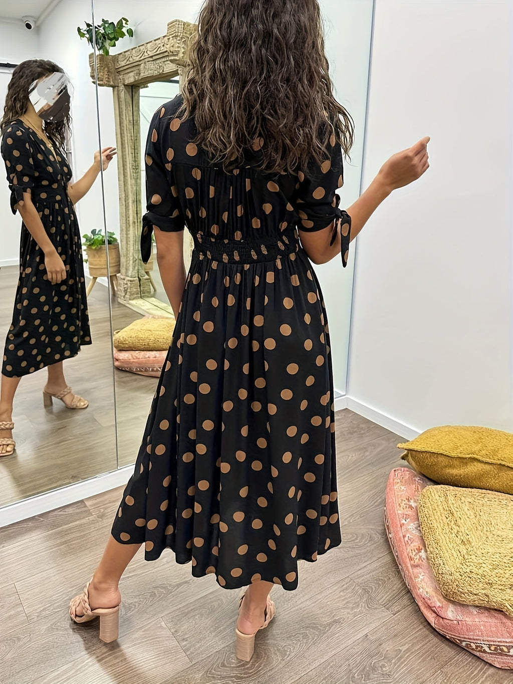 Nipa - Polka Dot V-Neck Dress