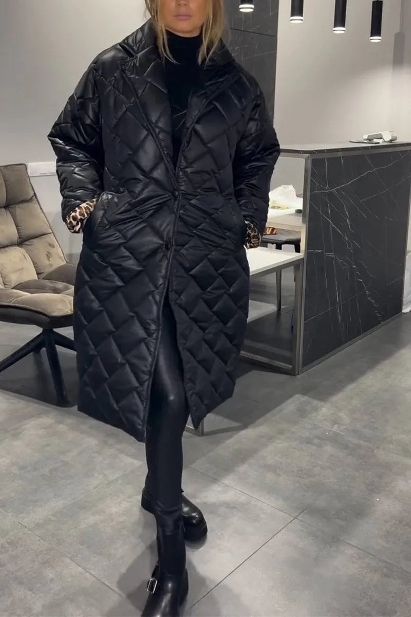 Joanna | Reversible Coat with Leopard Lining