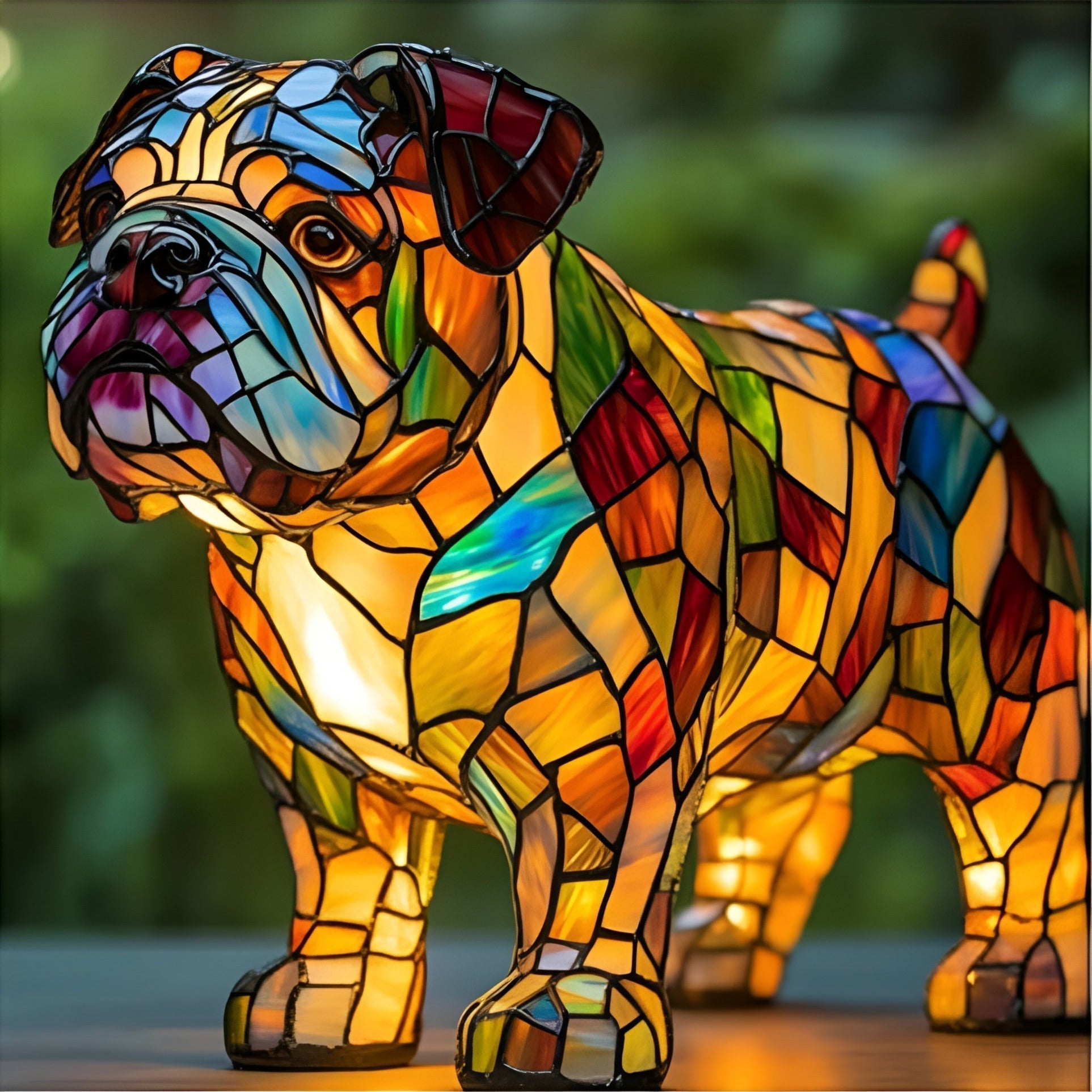 Sophia – Magical Dog Lamp in Coloured Glass