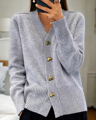 Lis | Soft cardigan with heart buttons
